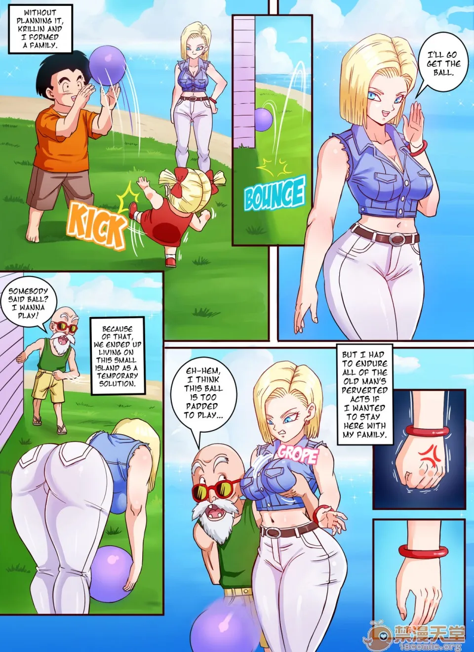 无翼岛邪恶帝全彩之催眠Android18&MasterRoshi(DragonBallZ)