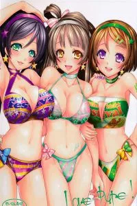 日本邪恶少女漫画大全之三姐妹忘带泳衣